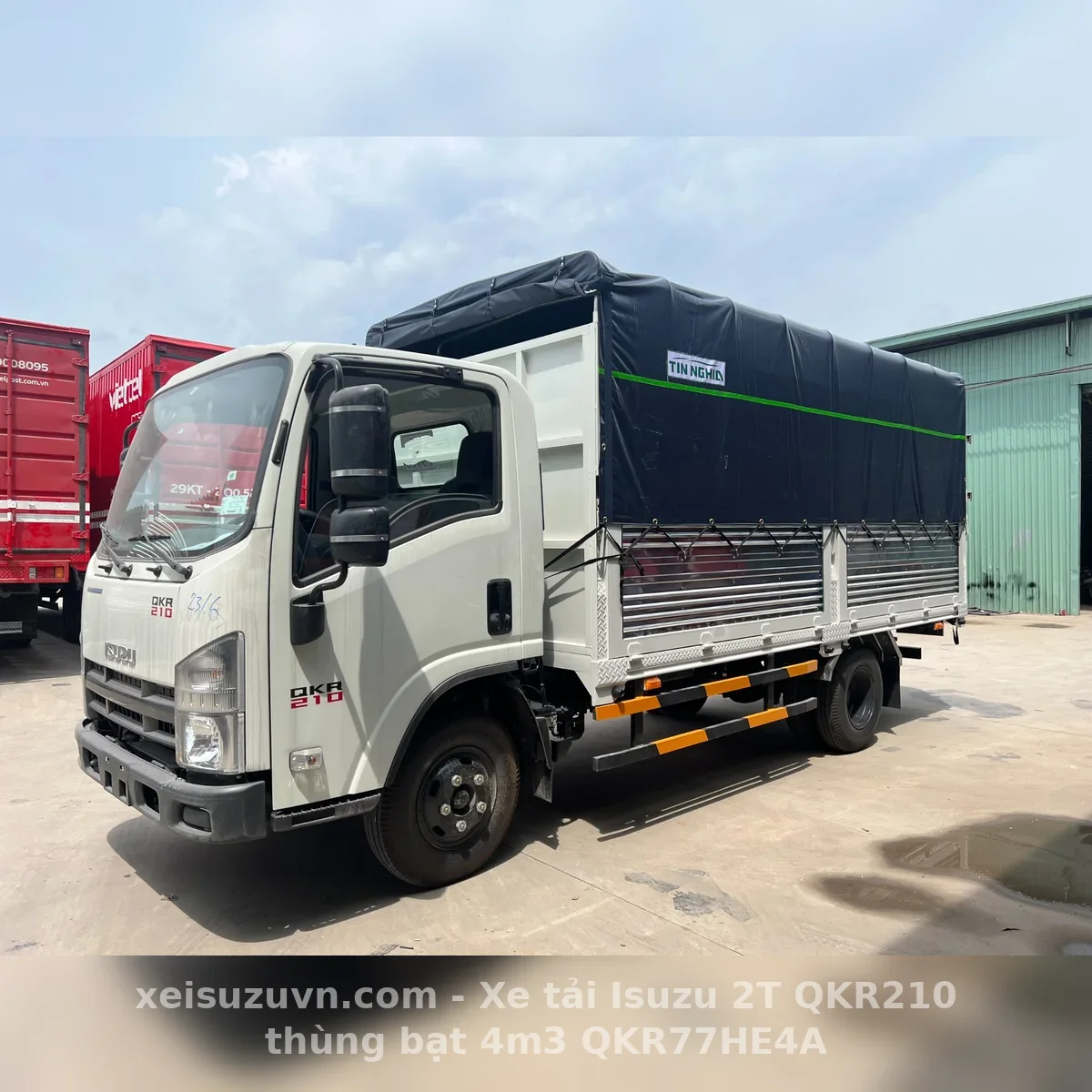 Isuzu qkr 210 thùng bạt 4m3 - 2t, tskt, qkr77he4a 1 Isuzu qkr 210 thùng bạt 4m3 - 2t, tskt, qkr77he4a - góc chụp phía trước