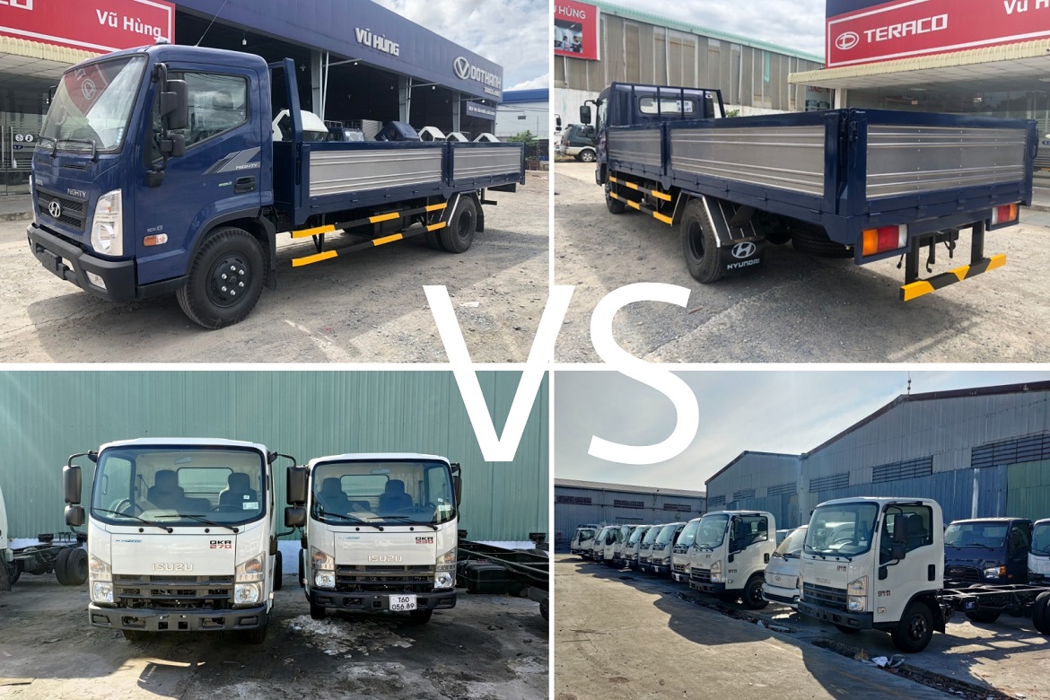 So sánh xe tải Hyundai và xe tải Isuzu